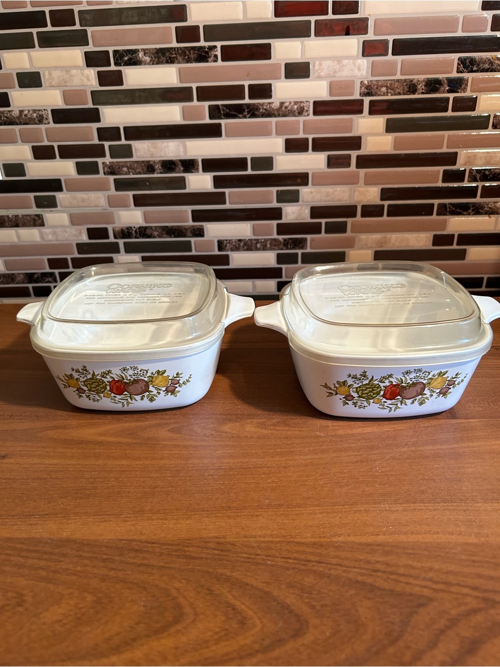 Vintage Corningware Spice of Life Casserole Dish 2.75 Cup- Set of 2 P43-B w/lids